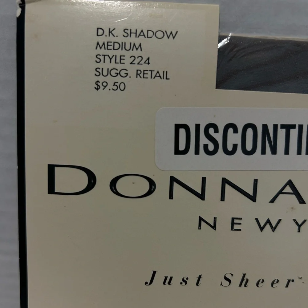 Vintage Deadstock New Donna Karan Pantyhose Shadow Style 224 Sz Medium